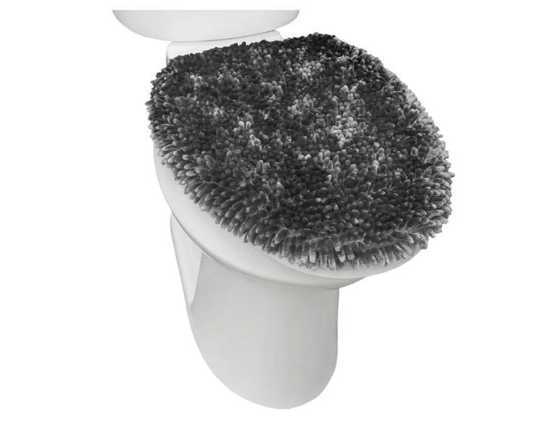 lot 18238 image: Town & Country Basics Toilet Lid Cover 18.5 x 19.6 Dark Grey - Retail $15