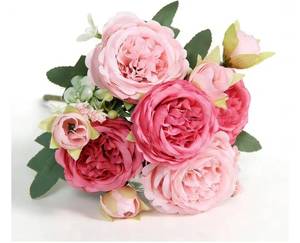lot 73581 image: 2Pcs Artificial 5Head Persian Rose Bouquet Set,Faux Flower for Home Decor(Pin2) - Retail $16