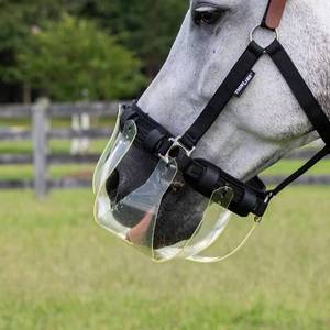 lot 73591 image: Flexible Filly Grazing Muzzle  Lightweight Safe Comfortable Ventilated Equine Slow Feed Halter Mounting Clear Horse Mask, OversizeDraft, 2.5 cm Hole - Retail $88