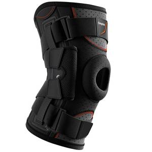 lot 73601 image: Hinged Knee Brace for Knee Pain, Meniscus Tear Knee Support with Side Stabilizers for Men and Women, Patella Knee Brace for Arthritis Pain Running Working Out Black (Medium) - Retail $37