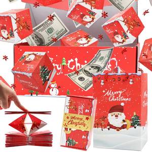 lot 73617 image: Surprise Gift Box Explosion for Money, Xmas Folding Bouncing Gift (Red) - Retail $17