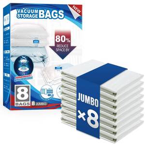 lot 73619 image: 8 Pack Vacuum Storage Bags, Jumbo Size (31�40 inch), Cream - Retail $24