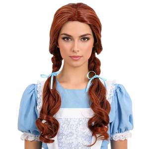 lot 73625 image: Women Wig Reddish Brown Long with Braids Cosplay Halloween Costume Wigs - Retail $25