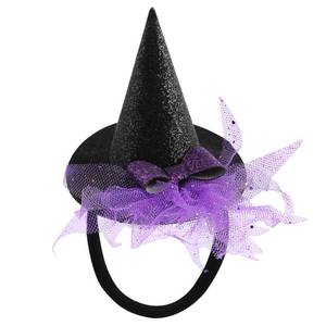 lot 73627 image: Baby Witch Hat Headband Infant Toddler Glitter Hair Accessory Purple - Retail $9