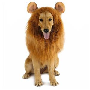 lot 73628 image: Halloween Realistic & Funny Lion Mane for Dog Costumes for Medium Large Dogs, Dog Halloween Costumes for Medium to Large Sized Dogs Lion Mane Wig for Dogs, Fits Neck Size 19-29 - Retail $18