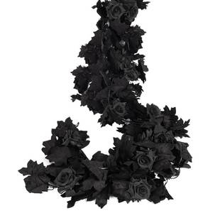 lot 73629 image: Black Artificial Flower Garland Fake Rose Vines Hanging Rose Vines - Retail $22