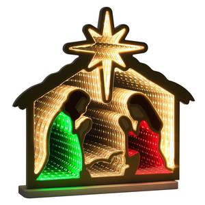 lot 73630 image: Nativity Sets for Christmas Indoor, Nativity Scene Infinity Mirror Tunnel Light, Nativity Scene with Manger for Home Living Room Mantel Table Centerpiece Christmas Decorations - Retail $22