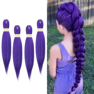 lot 73643 image: 24 Inch Purple Pre-Stretched Braiding Hair Extensions, 4 Packs - Retail $9