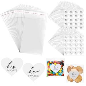 lot 73644 image: 200 Set His Her Favorite Candy Bags, White,Classic Love - Retail $14