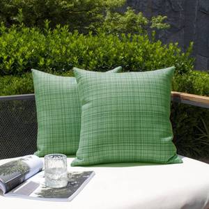 lot 73655 image: Kevin Textile Outdoor Waterproof 16x16 Pillow Covers 2 Pack, Sage Green - Retail $15