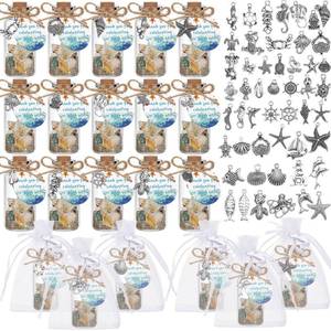 lot 73666 image: 48 Sets Coastal Beach Message in Bottle Kit Summer Nautical Ornament - Retail $26