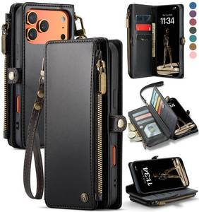 lot 73682 image: iPhone 17 Pro Wallet Case with RFID Card Holder, Black - Retail $27