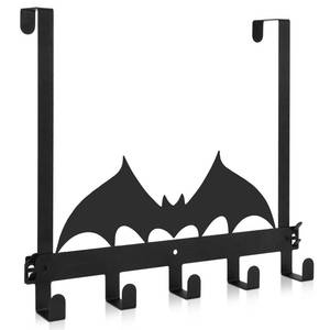 lot 73688 image: Bat-Shaped Over The Door Hook Halloween Gothic Wall Decor Towel Holder Towel Rack Decor Shelf Door Wall Mount for Bathroom Bedroom Kitchen - Retail $16