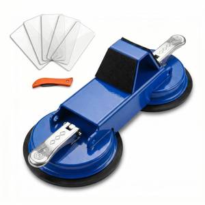lot 73690 image: Floor Gap Fixer Tool, Heavy Duty Dual Suction Cup Floor Gap Repair Tool with Metal Levers for Laminate Flooring Engineered Hardwood and Vinyl Plank (Blue) - Retail $33