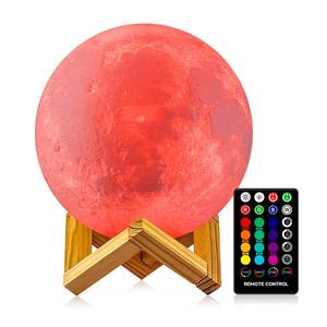 lot 73694 image: Moon Lamp with 16 Colors, Dimmable, Rechargeable Lunar Night Light 5.9 inch, missing part(no stand, no remote control) - Retail $10