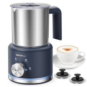lot 73698 image: Milk Frother, 4 in 1 Electric Milk Steamer, 16.91oz500ml Automatic Warm and Cold Foam Frother for Coffee, Latte, Macchiato, Cappuccino, Hot Chocolate, Easy to Clean - Retail $47