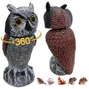 lot 73699 image: Fake Owl Statue Decor 1Pack with Wind Panel, Fake Owls Waterproof for Garden Plant Orchard, Plastic owl Decor for Outside Indoor Patio Garden Yard Home Outdoor Decor - Retail $27