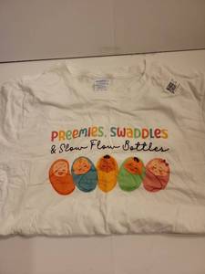 lot 73709 image: Funny Mother Baby Nurse Preemies Swaddles NICU Nirse Lover T-Shirt, female M - Retail $17