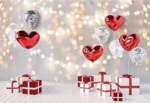 lot 73719 image: 82 x 59 Valentines Backdrop for Photography Glitter Bokeh Party Background Wedding Day Bridal Shower Decorations Portrait Birthday Banner Photo Booth Studio Props, 2set - Retail $20