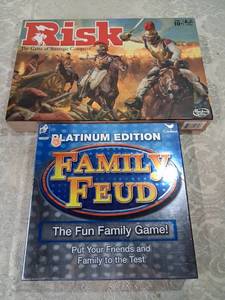 lot 18 image: Hasbro Risk The Game of Strategic Conquest and Family Feud Platinum Edition Board Games Lot
