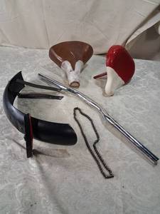 lot 68 image: Bicycle Parts Lot 2 Saddles Fender Handlebar Chain
