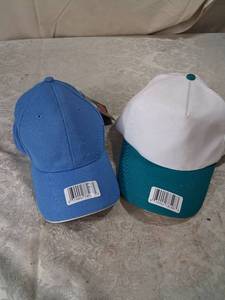 lot 69 image: Nu-Fit Stretch-Fitted Cap 2-Pack Blue White Teal