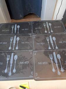 lot 88 image: Placemeats Bon Appetit Single Sided Placemat Set of 6