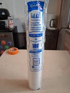 lot 95 image: Dart Galaxy Plastic Cold Cups 9 FL OZ 266 mL Y9 100 Count