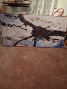 lot 105 image: Abstract Landscape Art Print Framed 36 x 20 inches