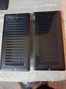 lot 107 image: Black Floor Register Vent Covers with Damper Louvers approx 4x12 in Lot of 2