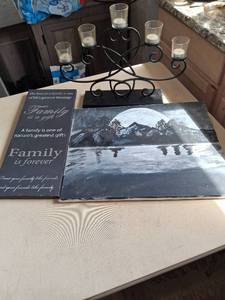 lot 207 image: Mountain Lake Landscape Canvas Painting 16x20