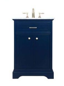 Elegant Lighting Americana 24in Single Basin Vanity, Blue | Retail $826
