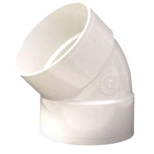 lot 21083 image: NDS 6 in. PVC Sewer and Drain 45-Degree Hub x Hub Elbow