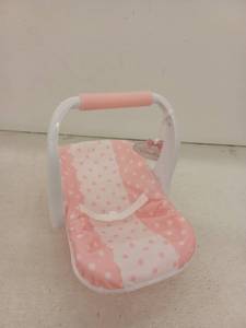 lot 21084 image: Pink Polka Dot Baby Carrier with White Handle Toy