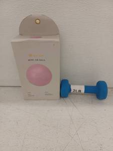lot 21110 image: Gaiam Mini Ab Ball & 2LB Dumbbell Set