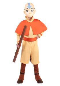 lot 21139 image: Jazwares Kids Deluxe Aang Costume with Staff JWC5044, (Size Small)