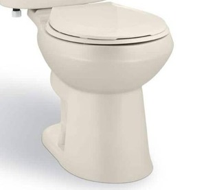 lot 21150 image: Elongated Toilet Bowl, Toilet Seat and Wax Ring (Incomplete)