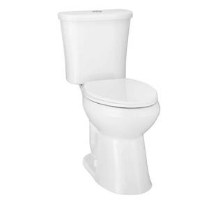 lot 21152 image: Glacier Bay Power Flush Elongated Toilet Base with Toilet Seat and Wax Ring kit,  N2455E (Incomplete)