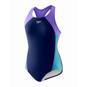 lot 21169 image: Speedo Girls One-Piece Swimsuit Purple Mesh Splice Size 16