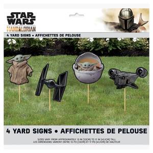lot 21202 image: Unique Mandalorian The Child Cardboard Yard Signs 13in 4pk