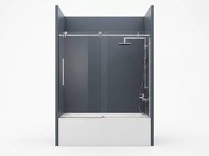 lot 21211 image: Frameless Sliding Bathtub Shower Enclosure Glass Door