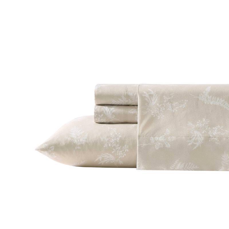 lot 38717 image: Wrangler - King Size Sheet Set, Ultra-Soft & Wrinkle-Resistant Bedding for Year Round Comfort, Deep Pockets, Bed Sheets with Matching Fitted Sheet & Pillowcases (Foliage Beige) - Retail $43