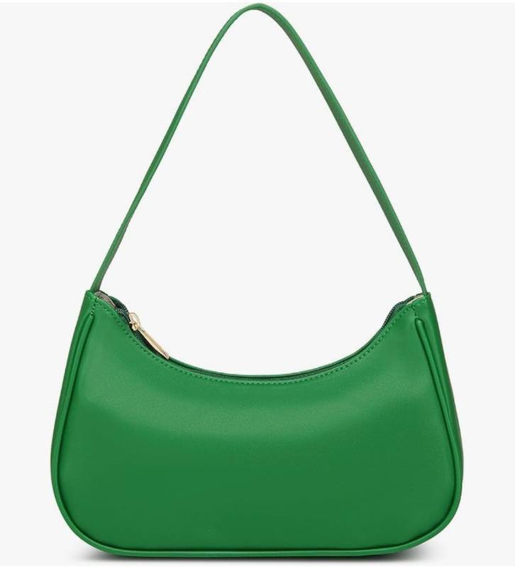 lot 46929 image: Shoulder Bags for Women Vegan Leather Hobo Sling Tote Handbag Retro Clutch Purse with Zipper Closure - Retail $30