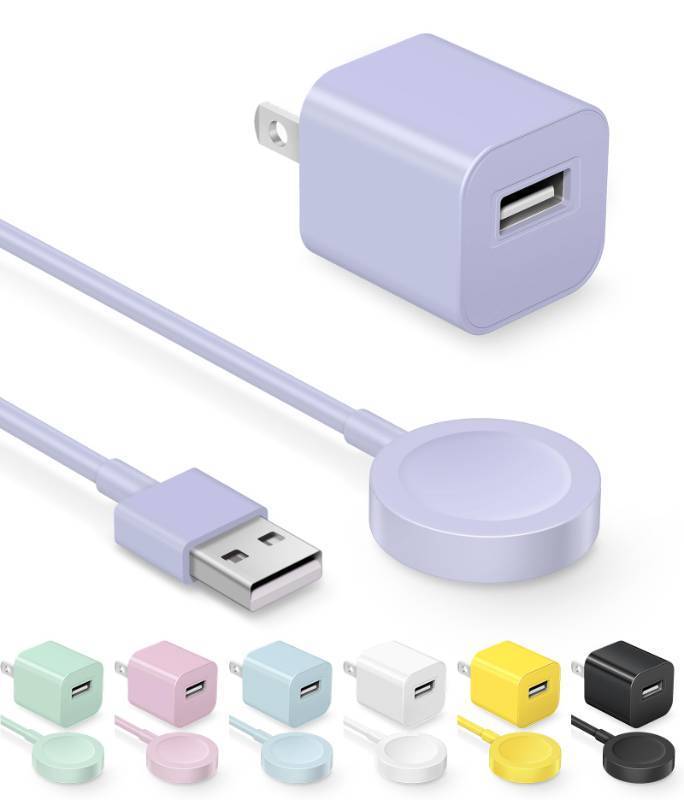 lot 18149 image: Fast Charger for Apple Watch Charger, 3.3FT USB A iWatch Charger, Purple - Retail $13