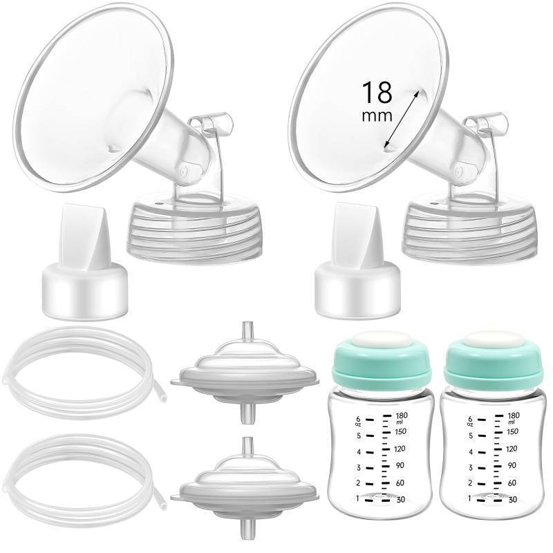 lot 28932 image: Pump Parts Compatible with Spectra S1S29 Plus, Not Original Accessories, Full Set Replacements Include 18mm Flanges, Duckbill Valves, Backflow Protectors, Tubings and Bottles - Retail $30