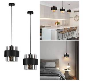 lot 18439 image: Pendant Lights Kitchen Island Lighting,7 Inch Adjustable Mini Glass Hanging Lights for Entrance Aisle Decorative Lighting Fixture for Dining and Bar Table (2 Pack Matte Black) - Retail $110