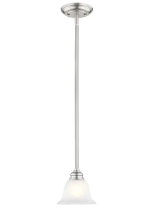 lot 18440 image: Lighting 1340-91 Essex 1-Light Mini Pendant, Brushed Nickel - Retail $90