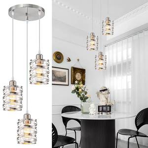 lot 18446 image: Brushed Nickel 3 Lights Cluster Pendant Light for Kitchen Island - Retail $70