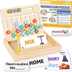 lot 18462 image: Memory Games for Seniors, Dementia Puzzle Activities for Seniors, Memory Matching Games Alzheimers Products for Elderly, Wooden Slide Puzzle for Adults, Dementia Activities Gifts for Elderly - Retail $20