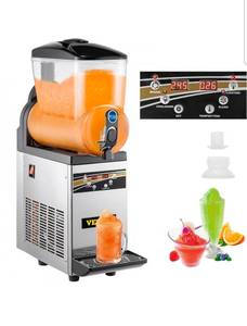 lot 18406 image: VEVOR Commercial Margarita Machine, 1Tank 15L Commercial Slushy Machine, Stainless Steel Smoothie Frozen Drink Maker, 500W 110V for Supermarkets Cafes Restaurants Bars Home Use - Retail $699